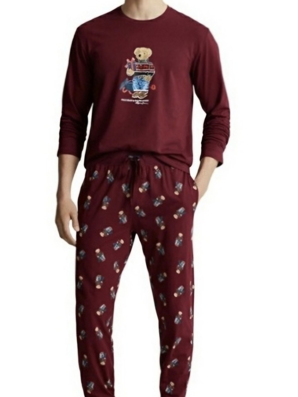 Polo by Ralph Lauren Men 2pc Jogger Set w/pockets **WINE COLOR**